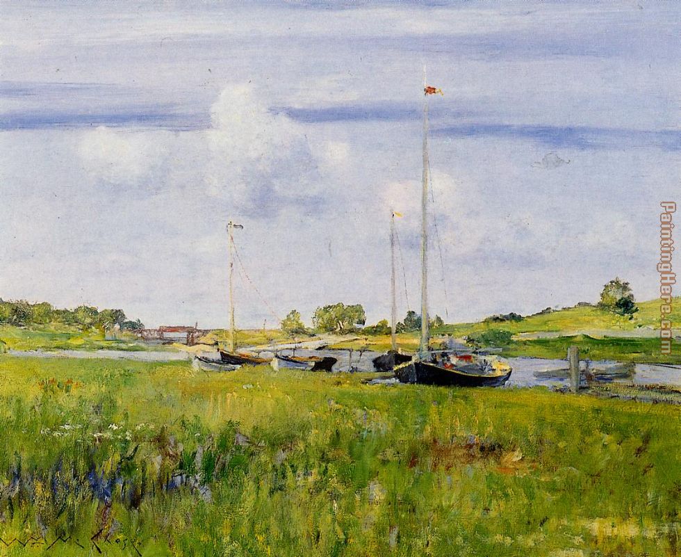 At The Boat Landing painting - William Merritt Chase At The Boat Landing art painting